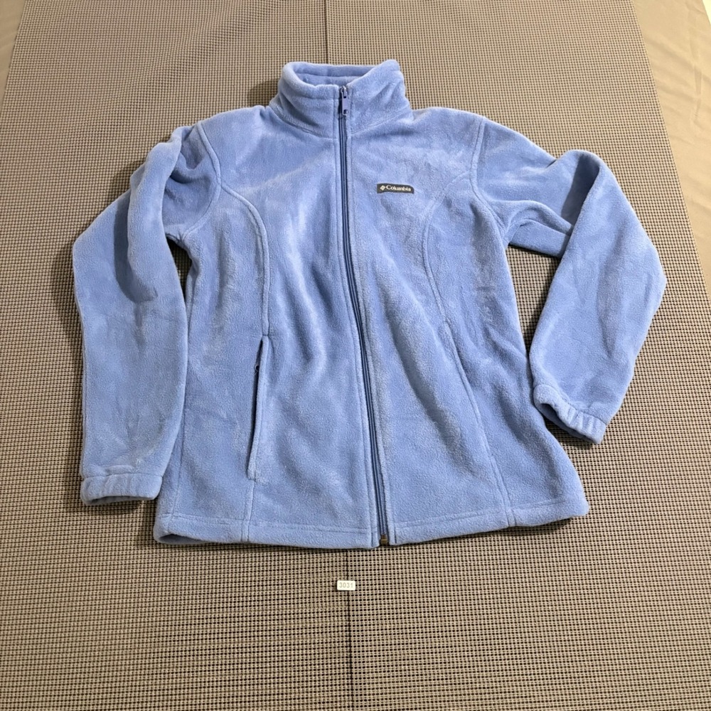 Columbia Sportswear Womens Full Zip Fleece Jacket Light Blue Size M